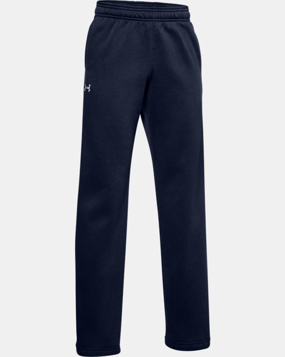 Boys' UA Hustle Fleece Pants, Navy, pdpMainDesktop image number 0